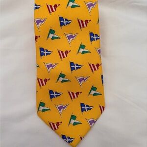 Polo by Ralph Lauren Yellow Tie with Nautical Flag Design